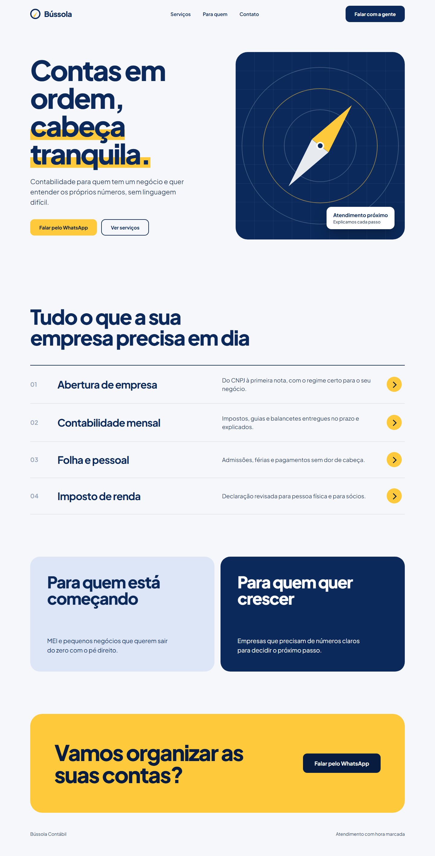 Exemplo de site para escritório de contabilidade