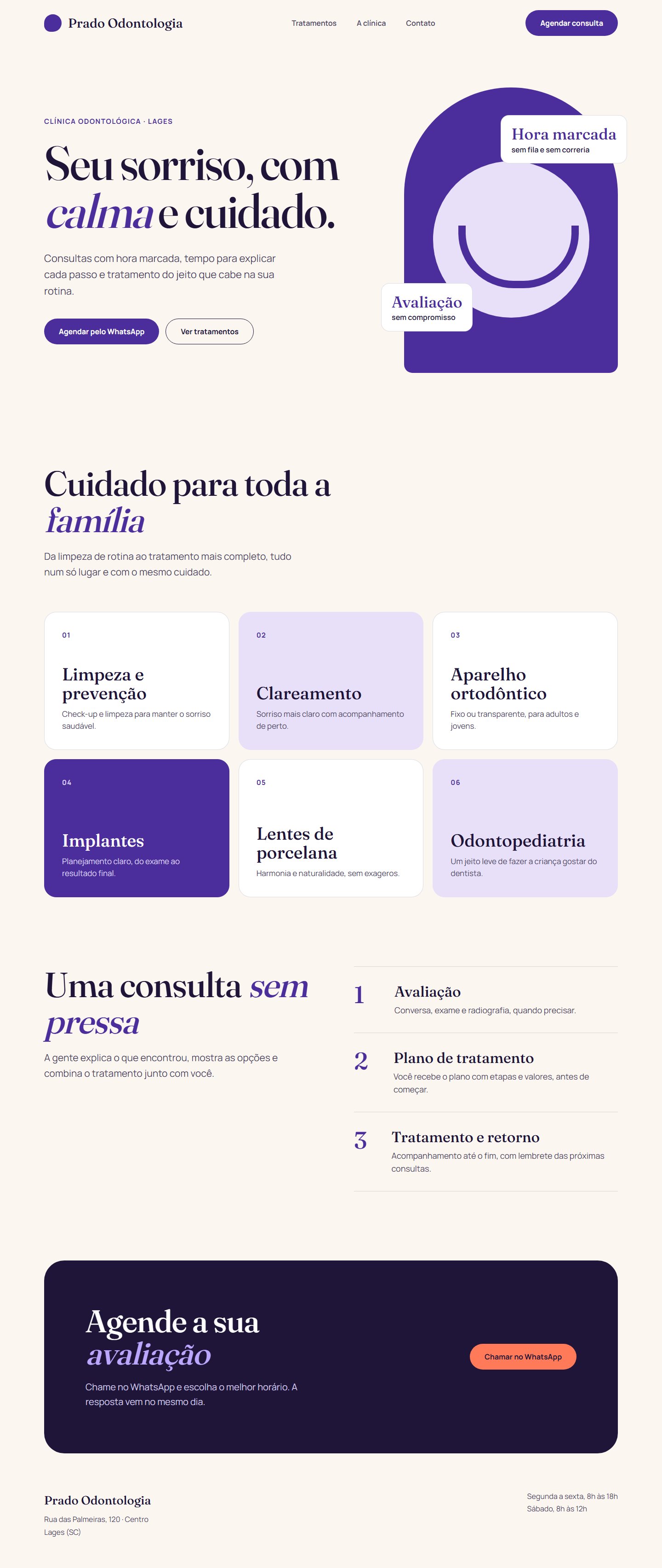 Exemplo de site para clínica odontológica